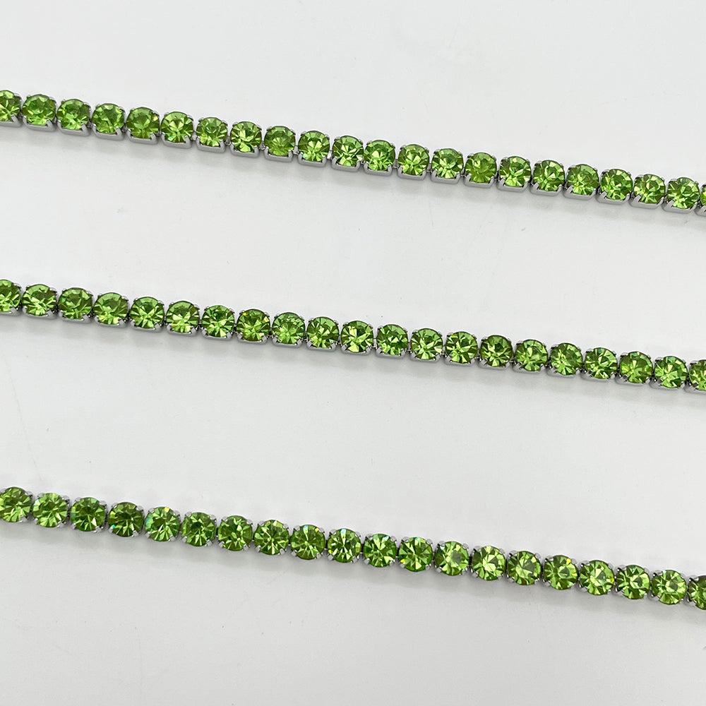 C1445 3mm Colorful Cup Rhinestone Chain/Clawchain