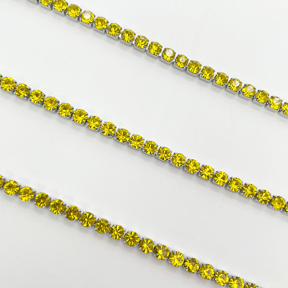 C1445 3mm Colorful Cup Rhinestone Chain/Clawchain