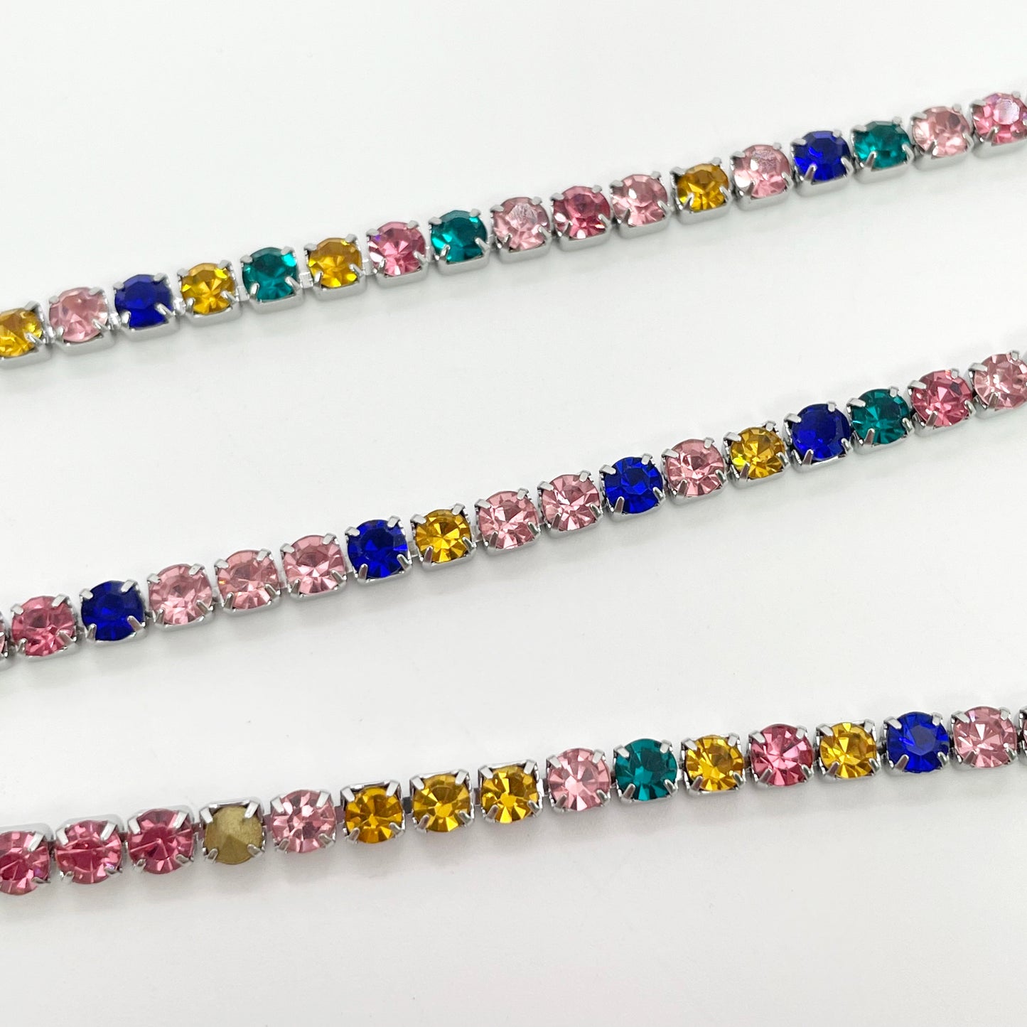 C1445 3mm Colorful Cup Rhinestone Chain/Clawchain
