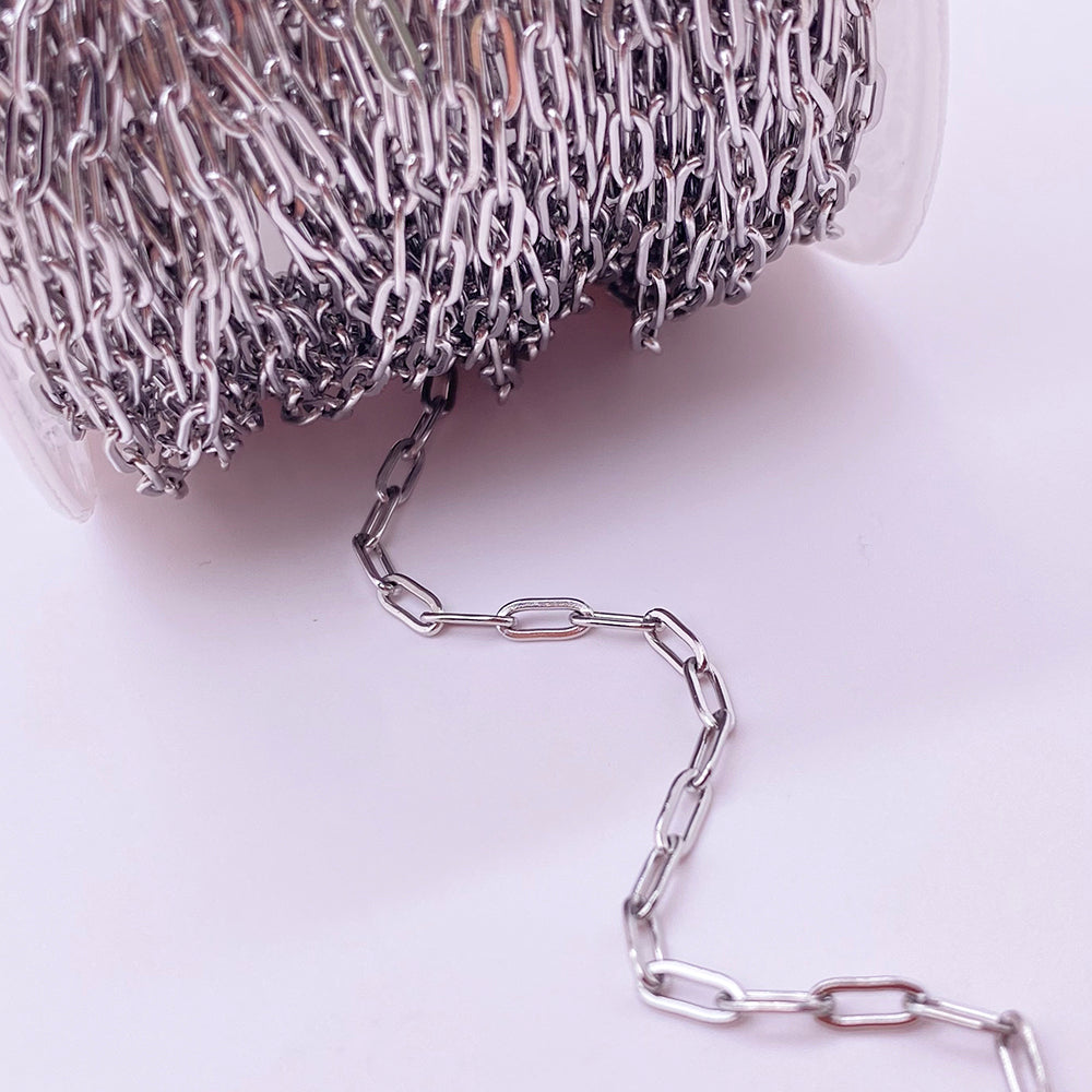 C1175 2.5mm Mini paperclip chain-Vacuum Plating Waterproof Stainless steel chain