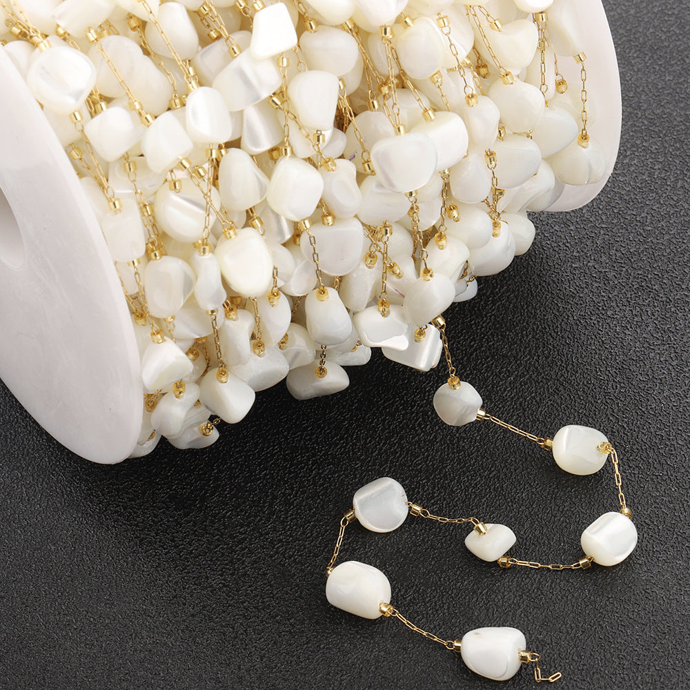 C1408 irregular shell handmade chain-Vacuum Plating Waterproof Stainless steel chain