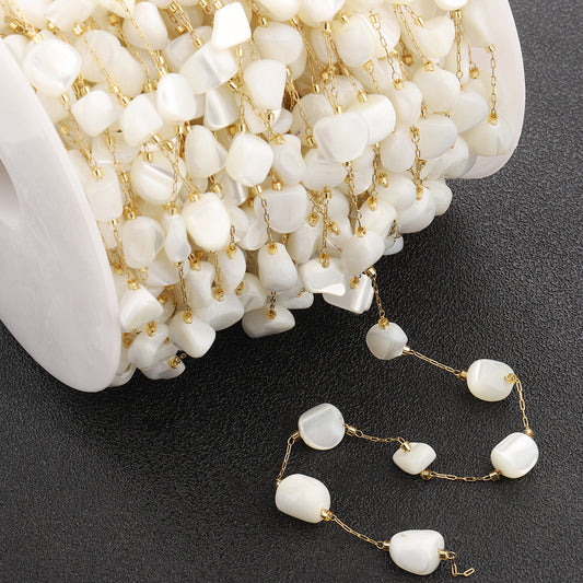 C1408 irregular shell handmade chain-Vacuum Plating Waterproof Stainless steel chain