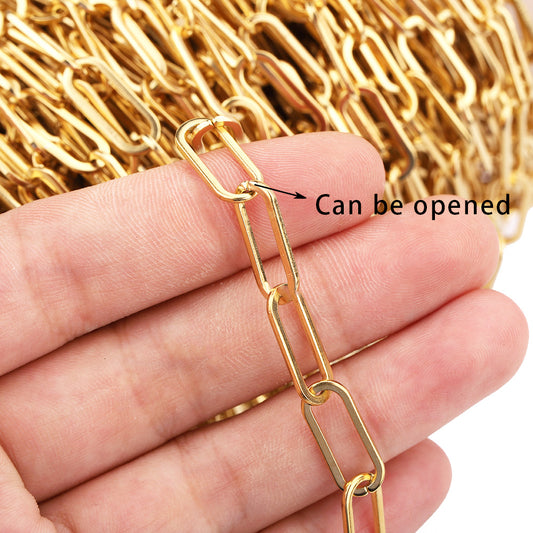 C1205 6.5mm Big paper clip Chain-Vacuum Plating Waterproof Stainless steel chain