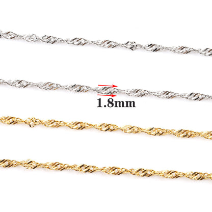 C1241 Twisted water ripples chain-Vacuum Plating Waterproof Stainless steel chain