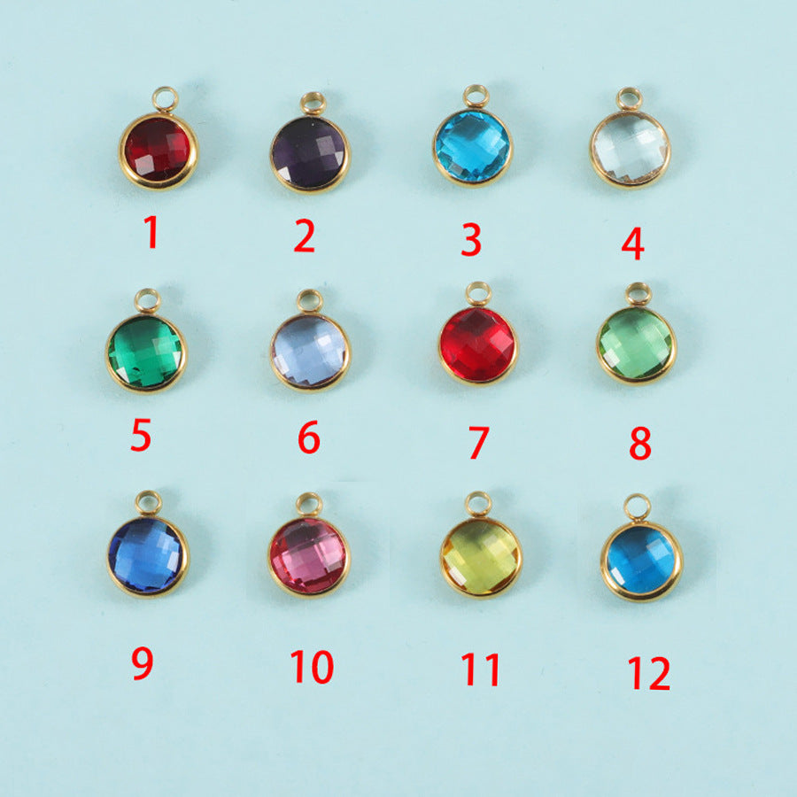 7mm/9mm Glass Birthstone charm