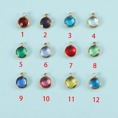 7mm/9mm Glass Birthstone charm