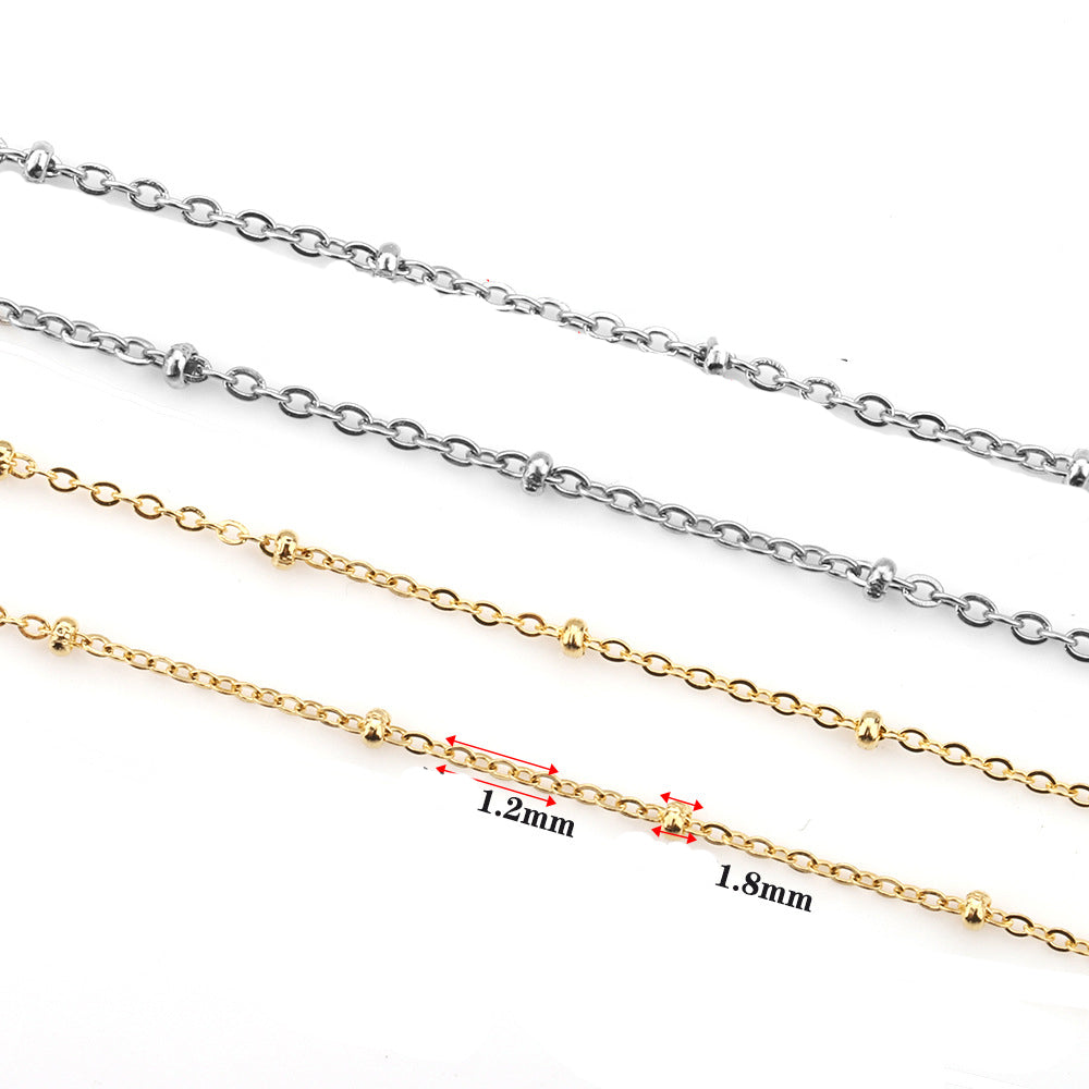 Beads Cross Chain in stainless steel for DIY