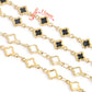 C1689 5.8mm*11mm Enamel Four Leaf Clover Chain