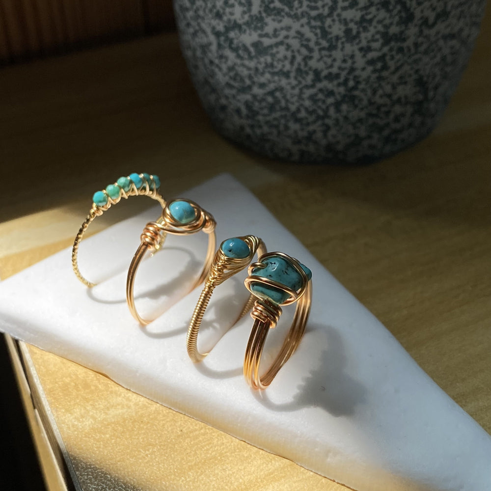 Wire wrapped Turquoise Handcrafted Rings