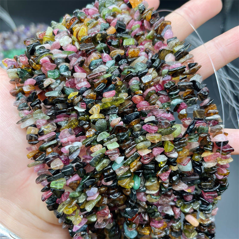 Crystal Chips Beads in natural stone material 5-8mm 80cm