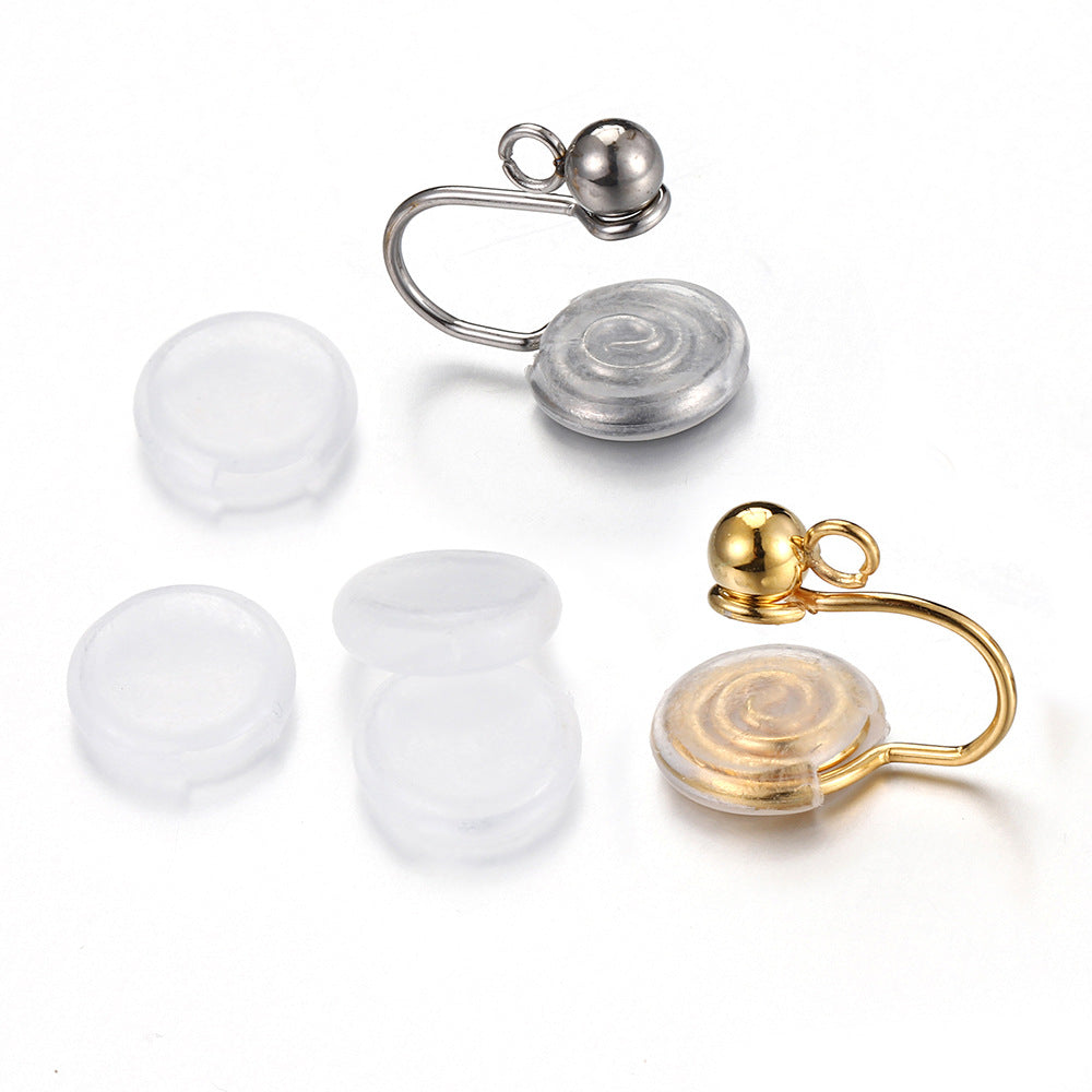 10 PCS Stainless Steel Earclip with silica gel