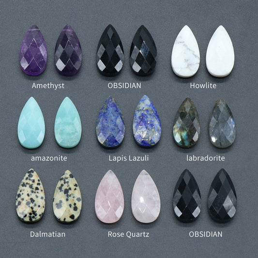 25*13mm Faceted drop natural stone 1pc