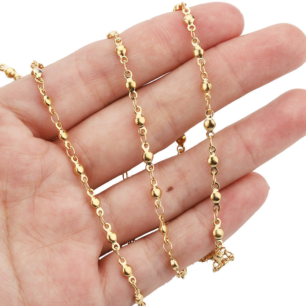 C1269 Balls handmade chain-Vacuum Plating Waterproof Stainless steel chain