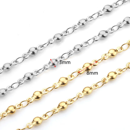 C1269 Balls handmade chain-Vacuum Plating Waterproof Stainless steel chain