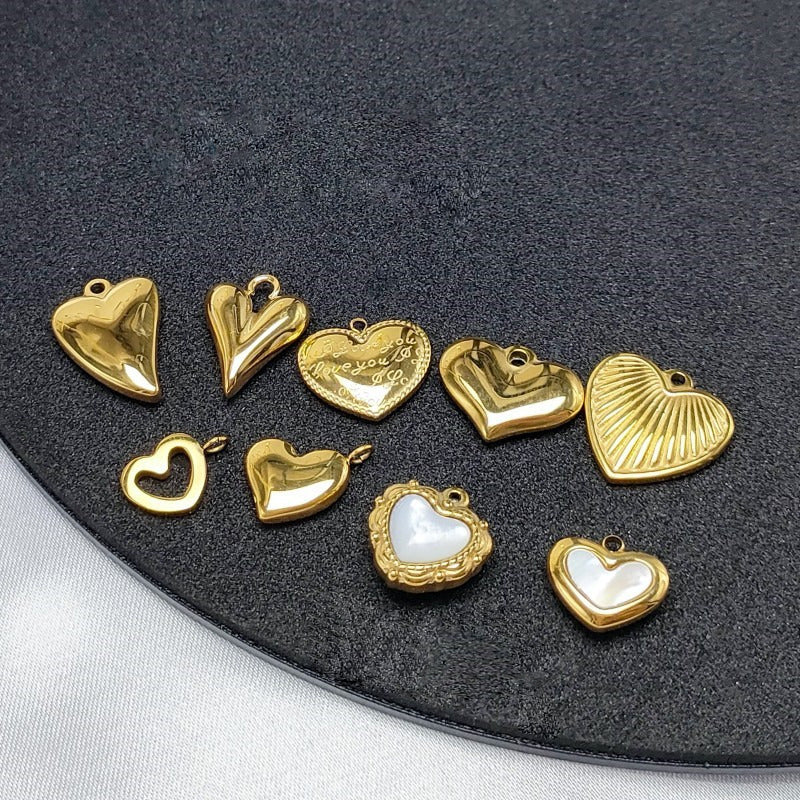 Stainless steel Heart  pendants for Jewelry Making