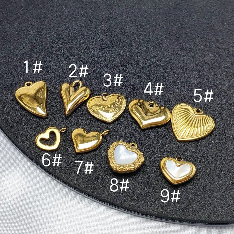 Stainless steel Heart  pendants for Jewelry Making