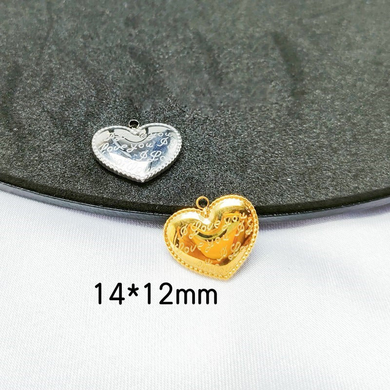 Stainless steel Heart  pendants for Jewelry Making