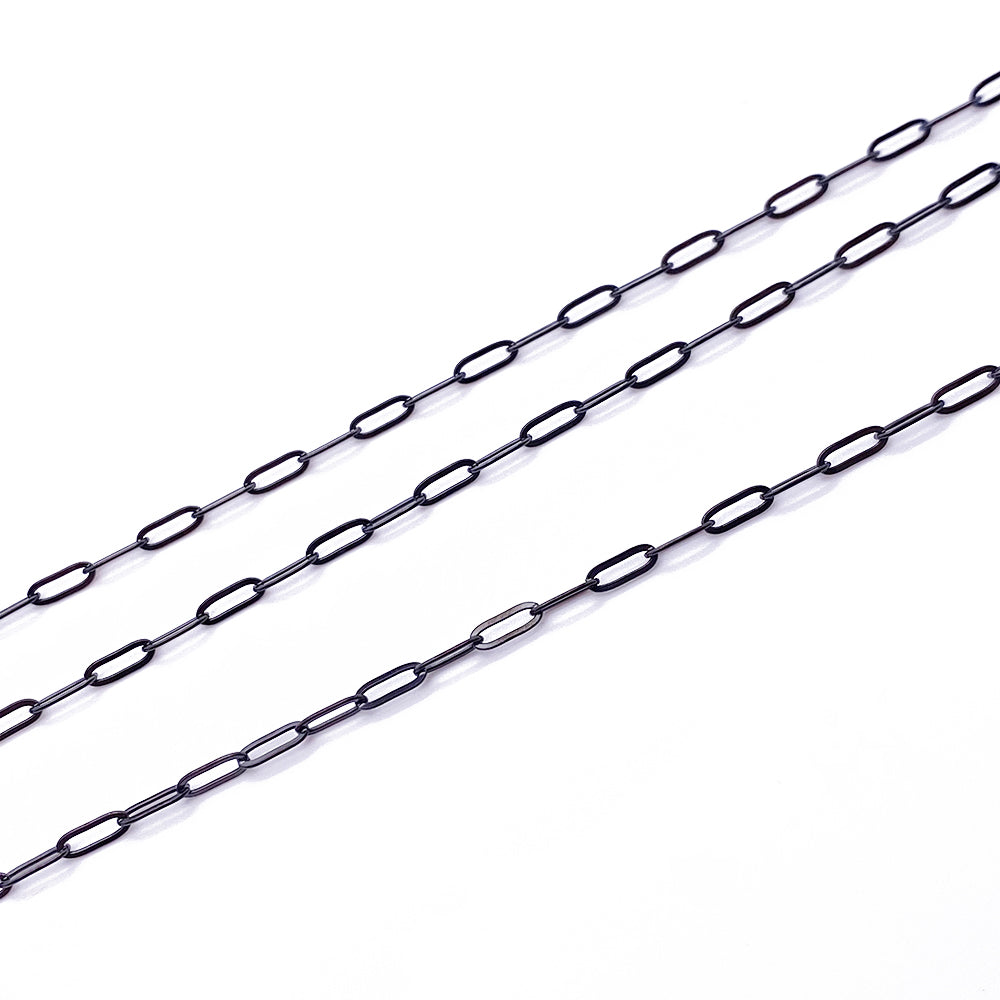 C0111 Black paperclip chain