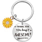 Sunflower Words Keychain Good Gift Stainless Steel Keychain
