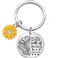 Sunflower Words Keychain Good Gift Stainless Steel Keychain
