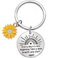 Sunflower Words Keychain Good Gift Stainless Steel Keychain