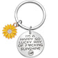Sunflower Words Keychain Good Gift Stainless Steel Keychain
