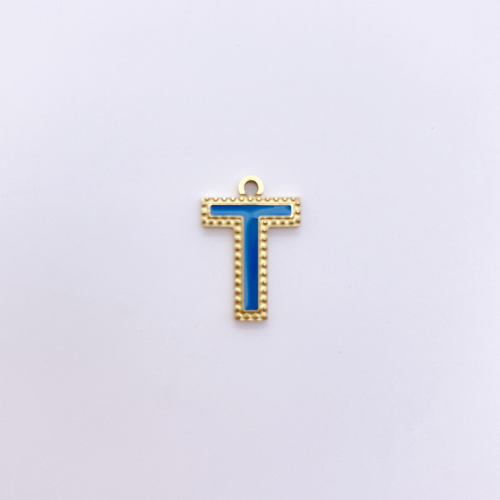 26 letters Enamel Pendant in Stainless steel