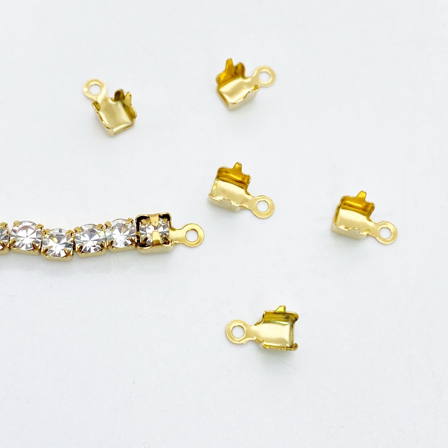C1244 10 pcs/pack 2mm/3mm Cup Rhinestone Chain/Clawchain Connector,Clasp End