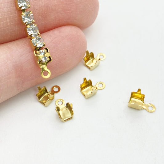 C1244 10 pcs/pack 2mm/3mm Cup Rhinestone Chain/Clawchain Connector,Clasp End
