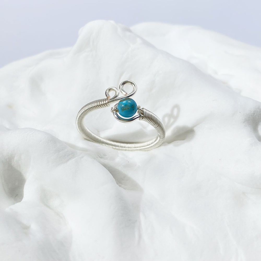 Turquoise Rings ,Wire wrapped jewelry ,handmade ring,Boho style for women