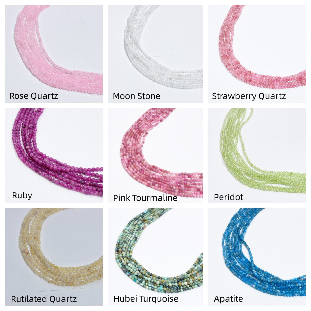 MIX 3mm Natural Faceted stone beads for jewelry DIY