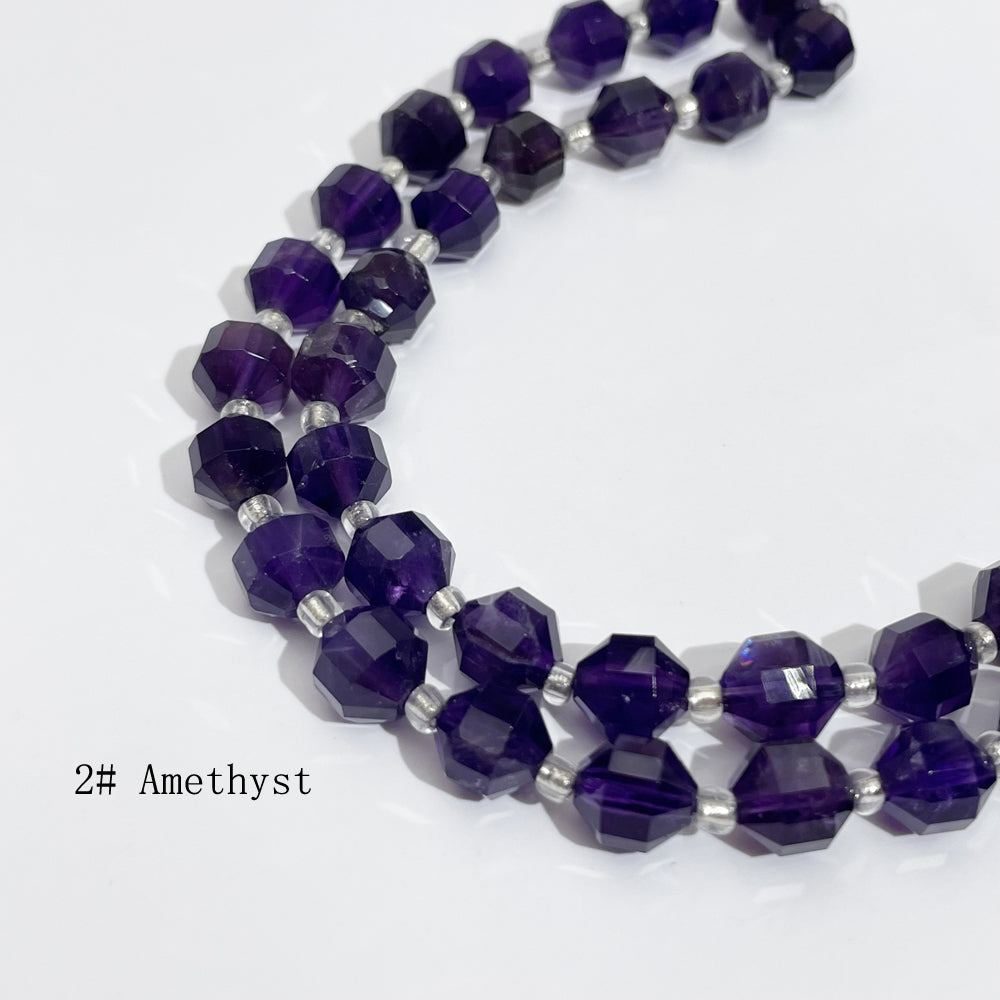 8mm Double Tip Faceted Semi-Precious Gemstone