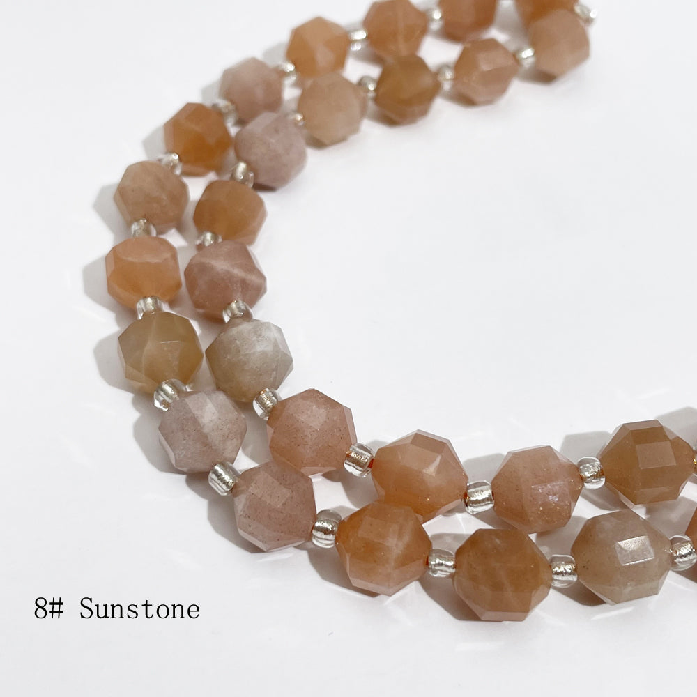 8mm Double Tip Faceted Semi-Precious Gemstone