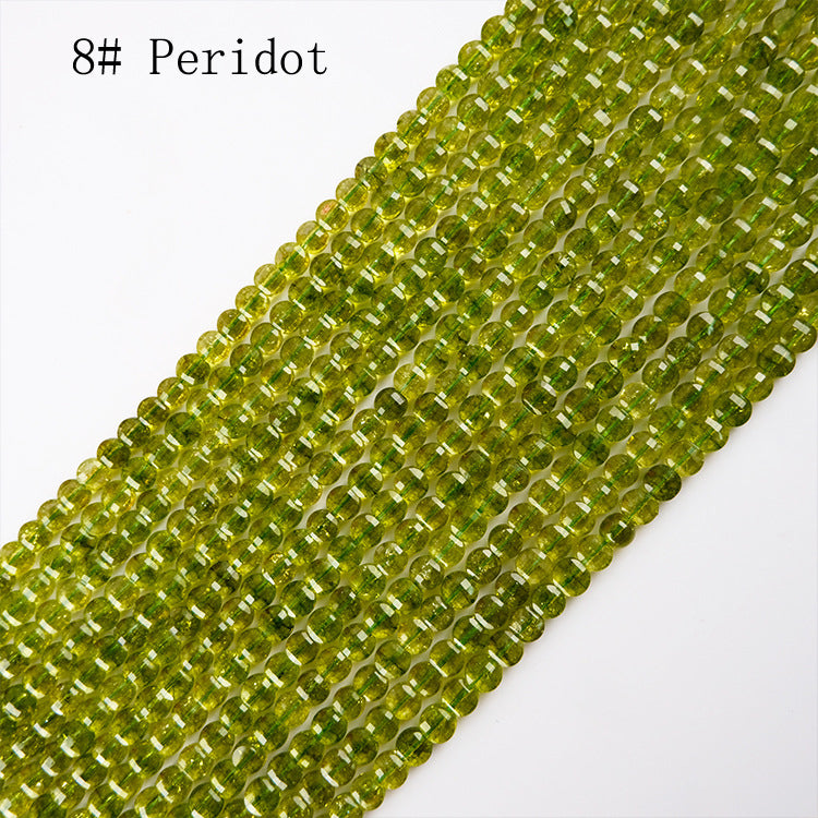 6mm FLAT faceted stone beads