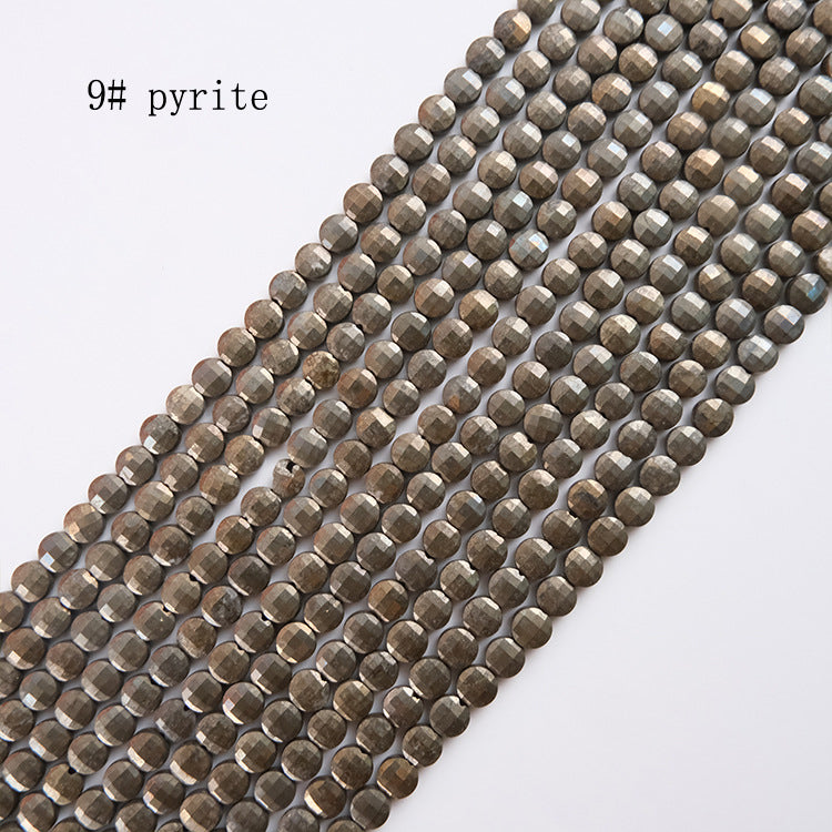 6mm FLAT faceted stone beads