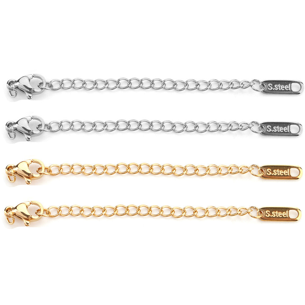 10pcs/pack lobster clasp and adjust chain set -Vacuum Plating Waterproof Stainless steel