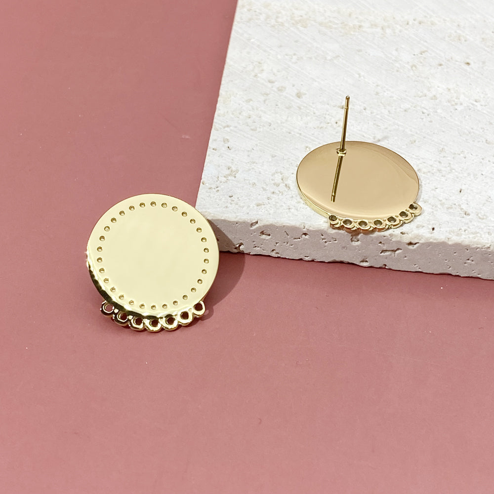 Round Stud earring for DIY