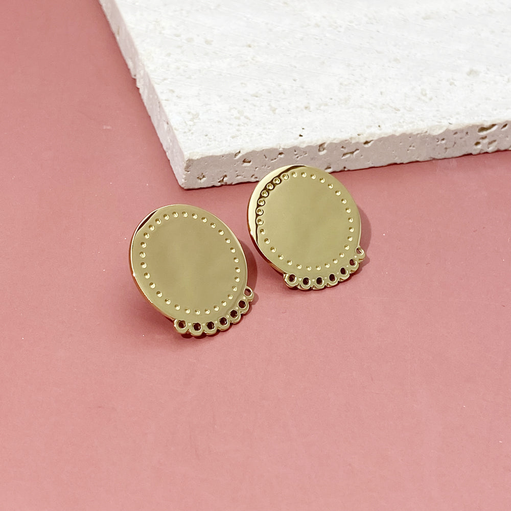 Round Stud earring for DIY