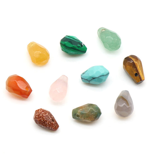 10pcs/pack  6*9mm Faceted drop natural stone