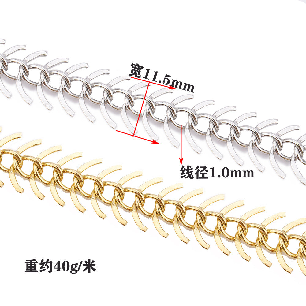 C1240 Fish Bone Chain -Vacuum Plating Waterproof Stainless steel chain