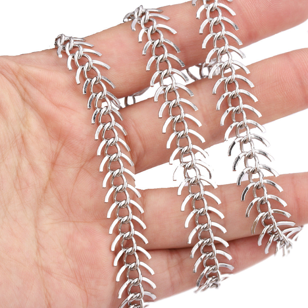 C1240 Fish Bone Chain -Vacuum Plating Waterproof Stainless steel chain