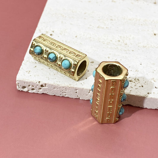 Turquoise Tube Charm for DIY
