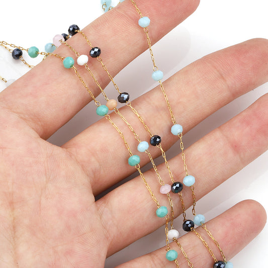 C1177 Handmade Chain with glass beads