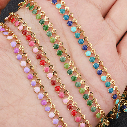 C1264 Enamel sequin Tassel Chain