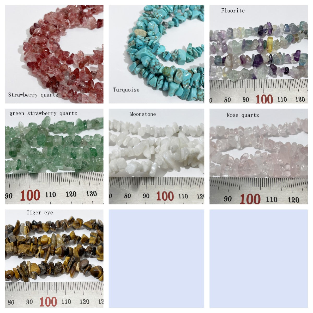 Crystal Chips Beads in natural stone material 5-8mm 80cm