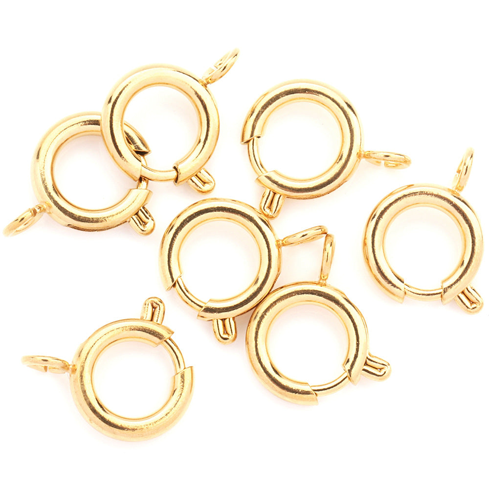 10pcs/pack spring round clasp -Vacuum Plating Waterproof Stainless ste ...